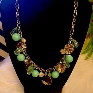 Gorgeous mint green and silver necklace with matching earrings!